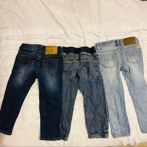 Lot of 3 jeans 3T girls - True Religion - Lucky brand - Crazy 8 - trendy